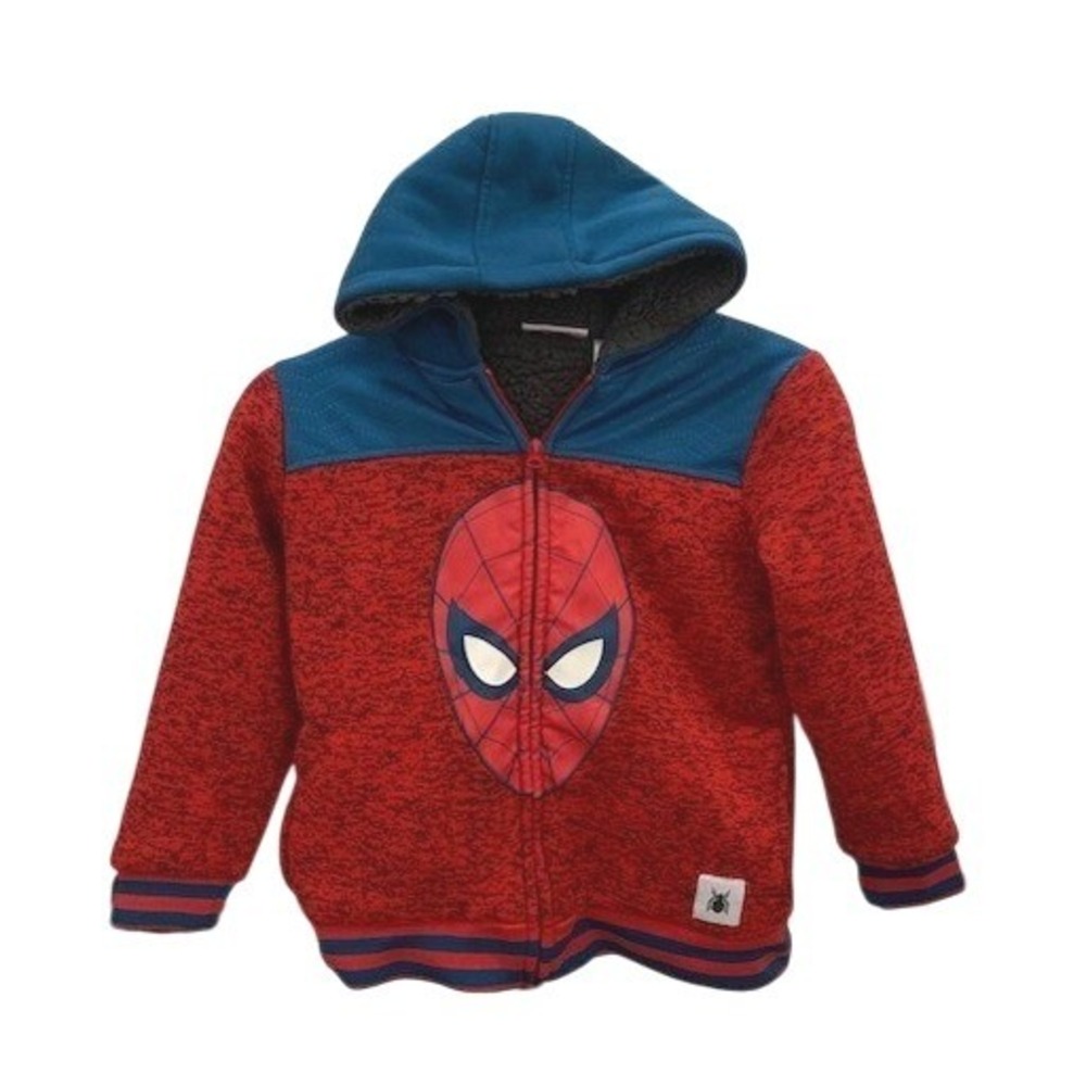 Kids Marvel Spider Man Homecoming Zip Up Hoodie Jacket‎ Size 7 Red Blue